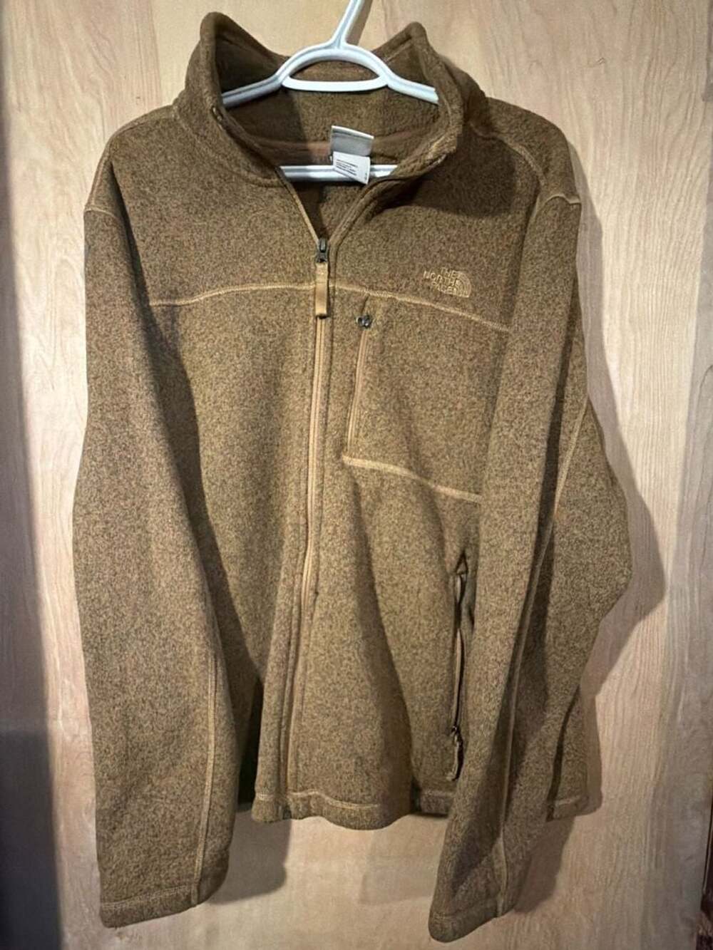 The North Face Full Zip Fleece Jacket Size L Brown Heathered Men's
